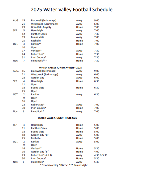 football schedule