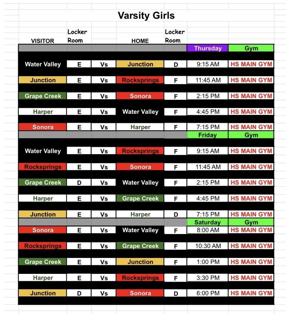 sonora tournament schedule