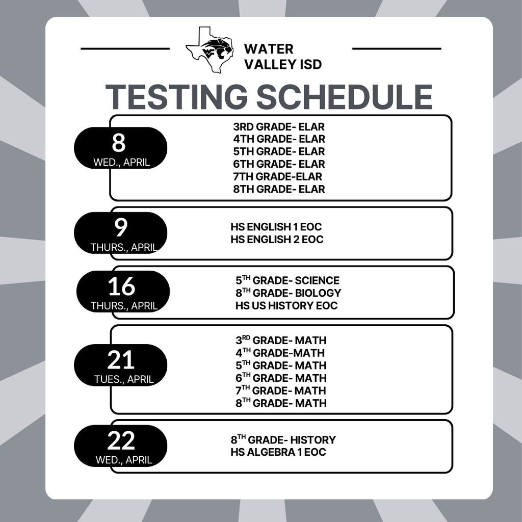 staar testing schedule 25-26