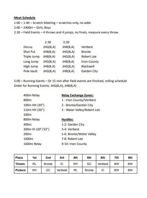 jh track schedule