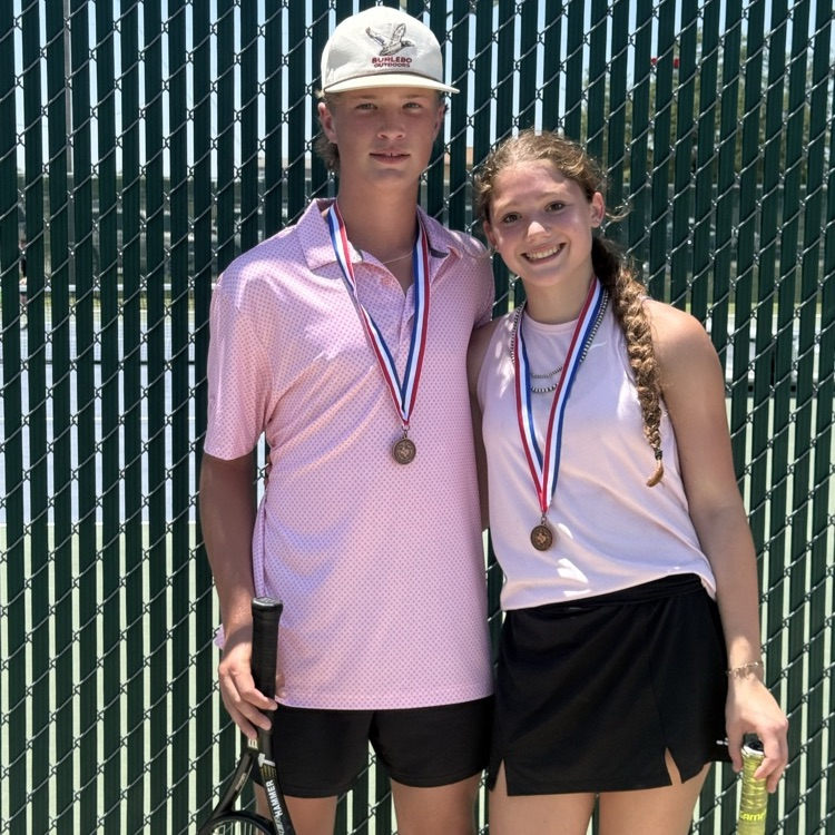 Quinn/Aiden 8th grade mixed doubles-3rd place