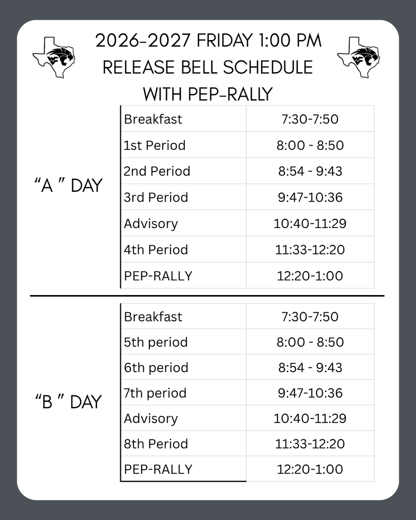 1 pm release with pep rally