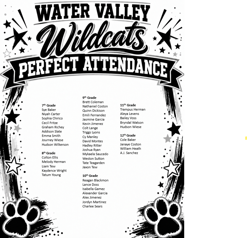 First Six Weeks Perfect Attendance p.2