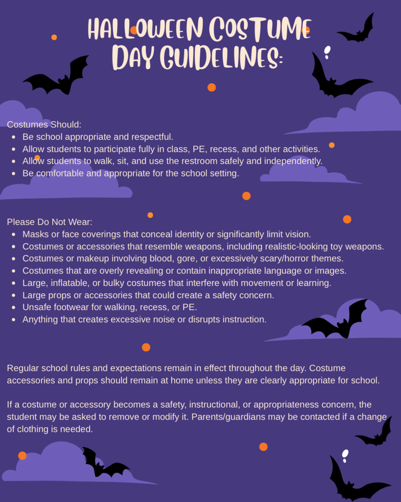 Costume day guidelines