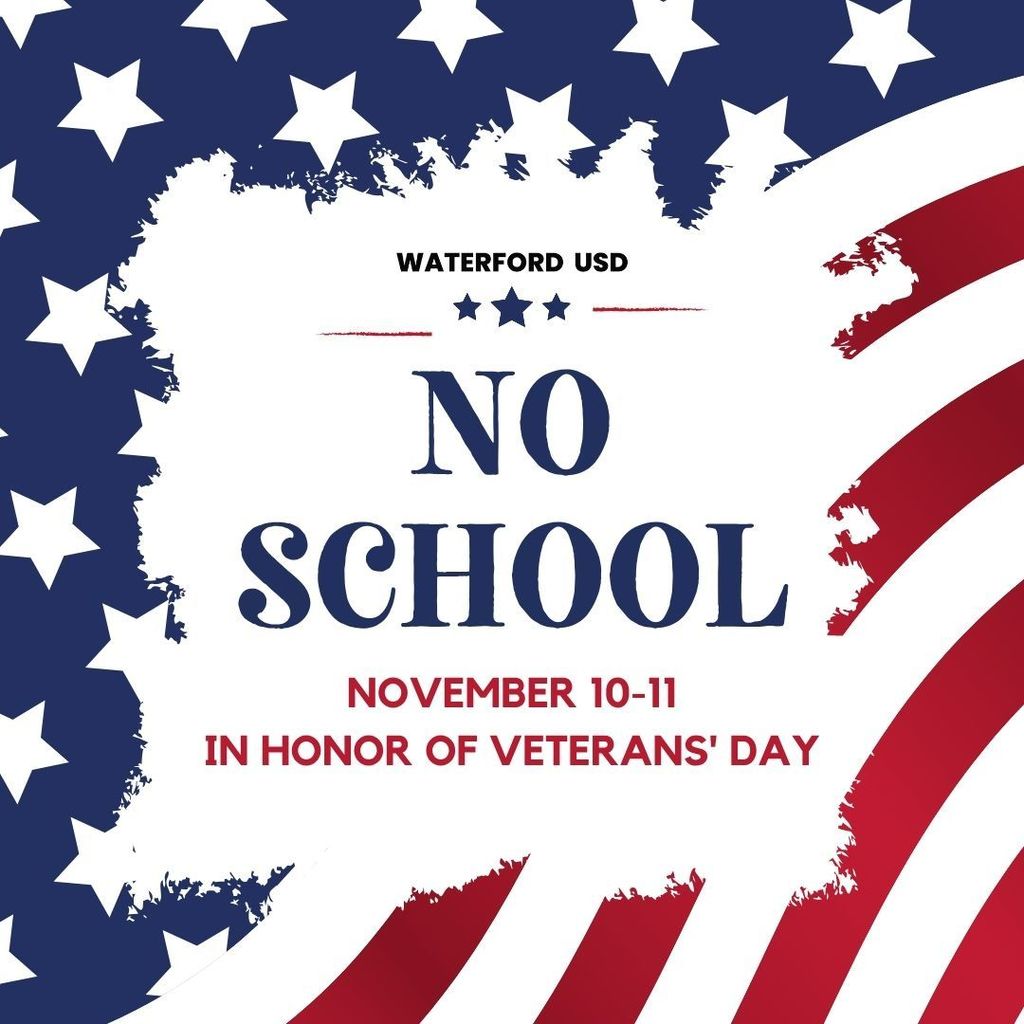🔔 Reminder: In observance of Veterans Day, there will be no school on November 10-11.