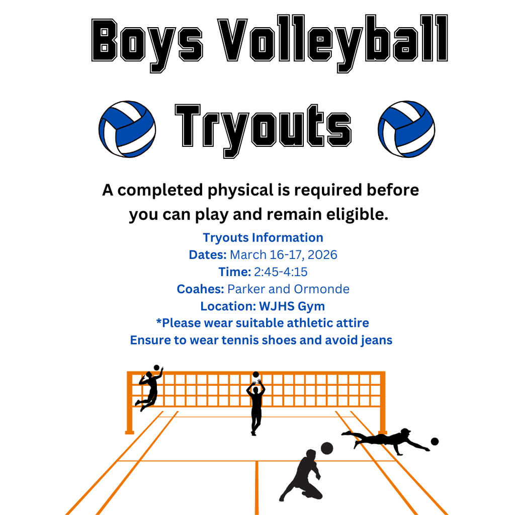 Boys VB Tryouts 3/16-3/17, 2:45-4:15 PM