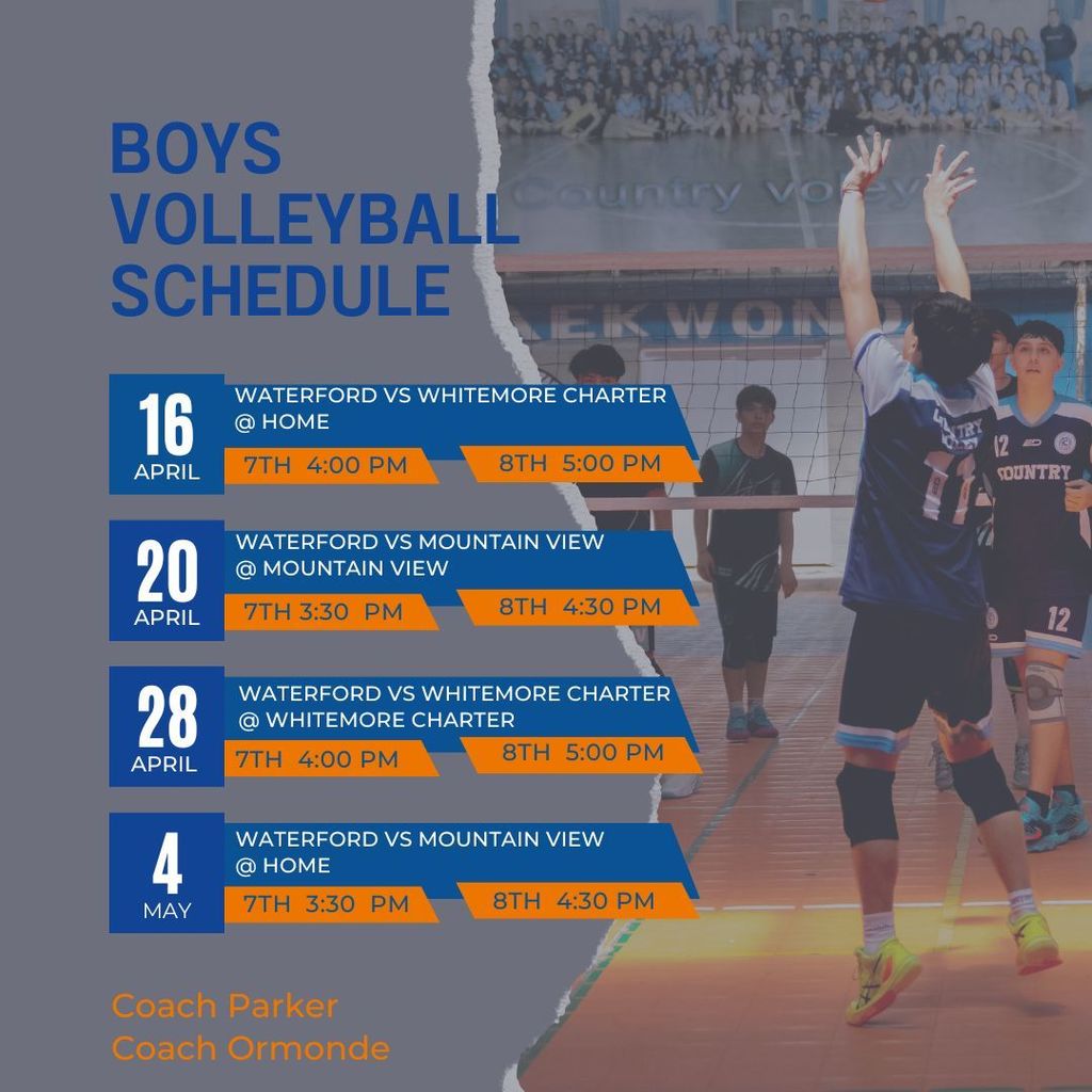 Boys' VB Schedule