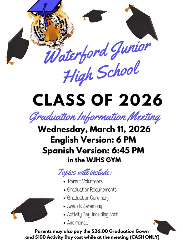 Graduation Info Meeting 3/11/26 @6pm