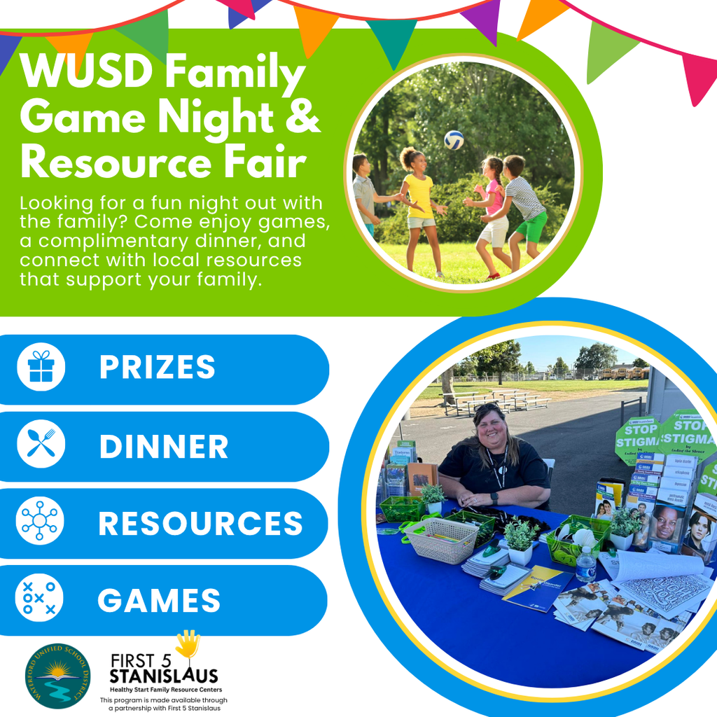 family game night and resource fair on May 11 at WJHS 5:30-7pm