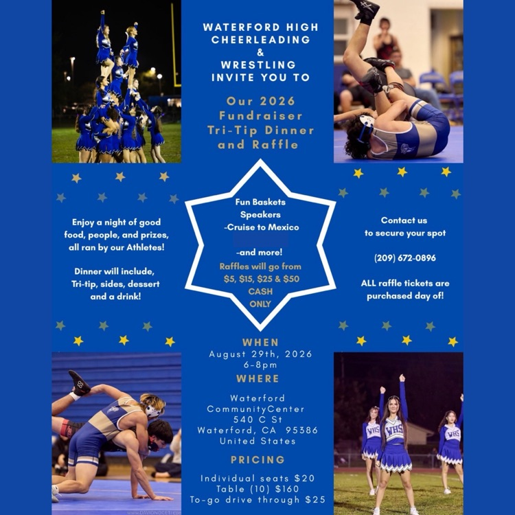 wrestling and cheer tri tip dinner fundraiser. call 6720896 for tickers. august 29th at the community center
