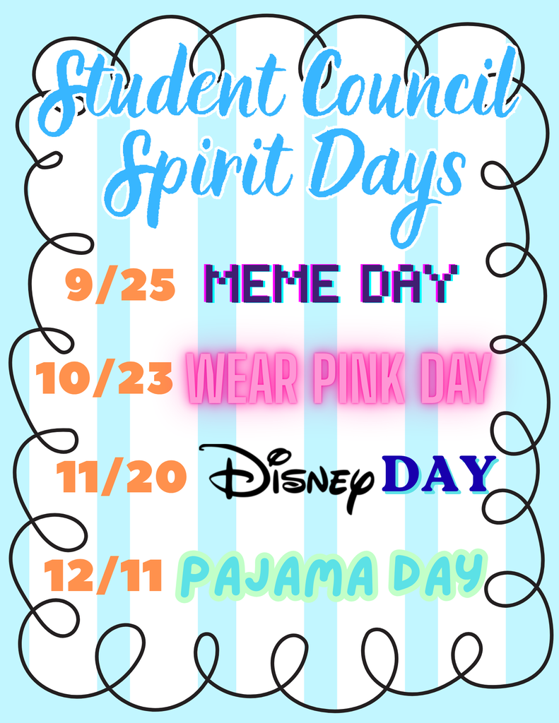 WJHS Student Council Spirit Days