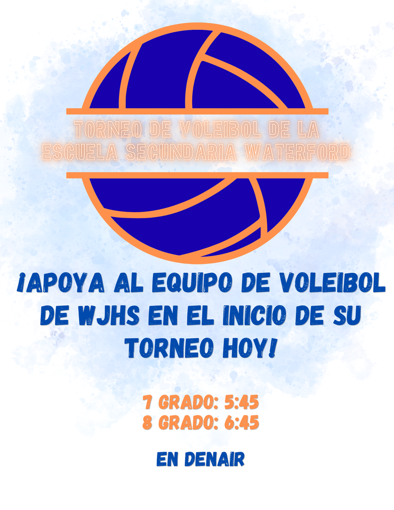 Apoya al equipo de voleibol de WJHS hoy a 5:45PM