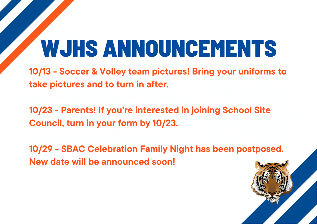 WJHS Announcements