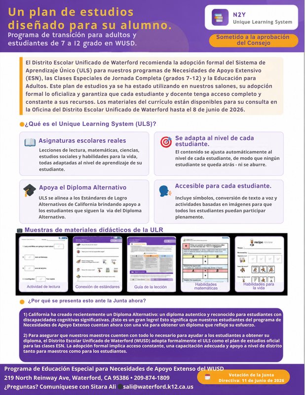 sped curriculum flyer in spanish
