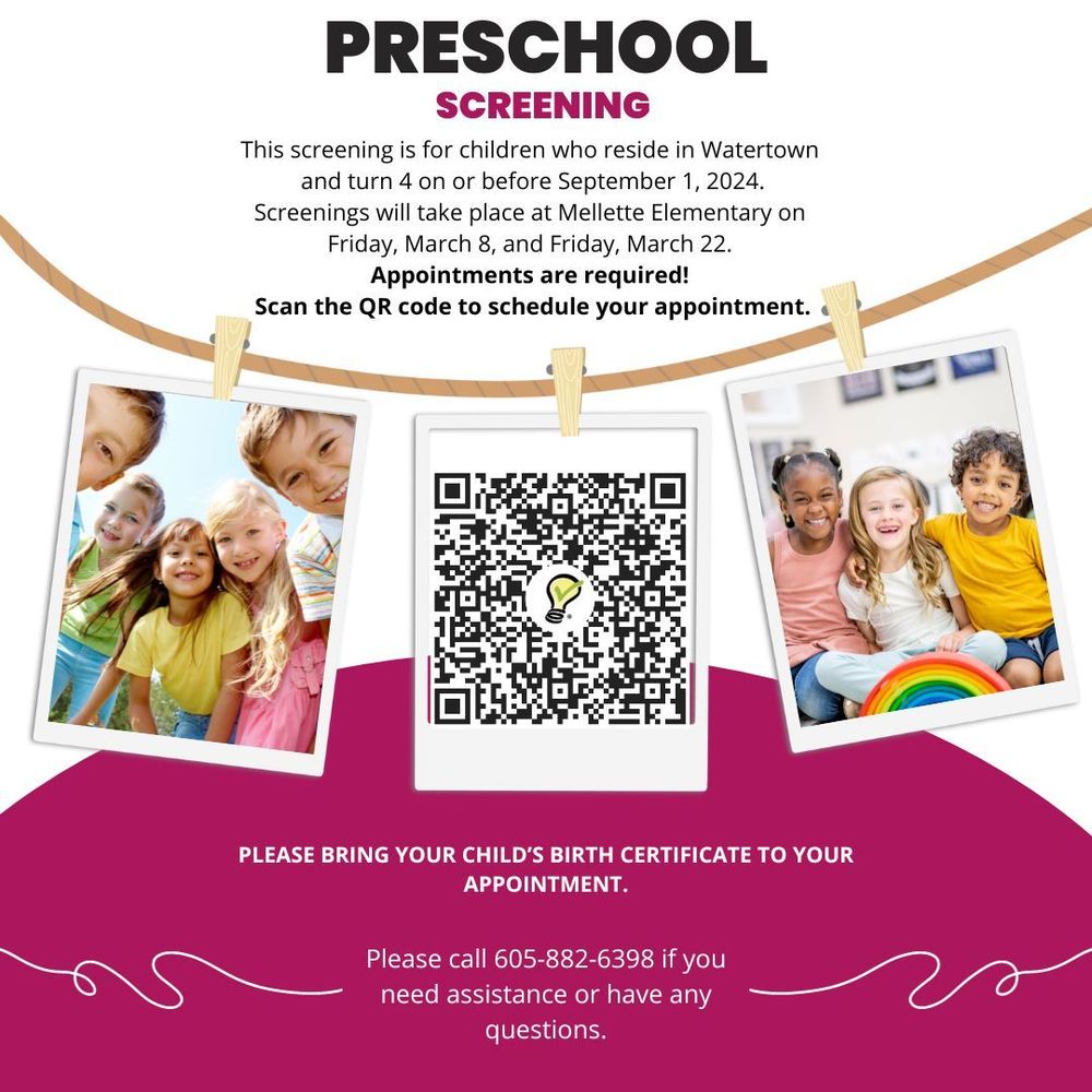 Preschool Screening Dates Announced Mellette Elementary