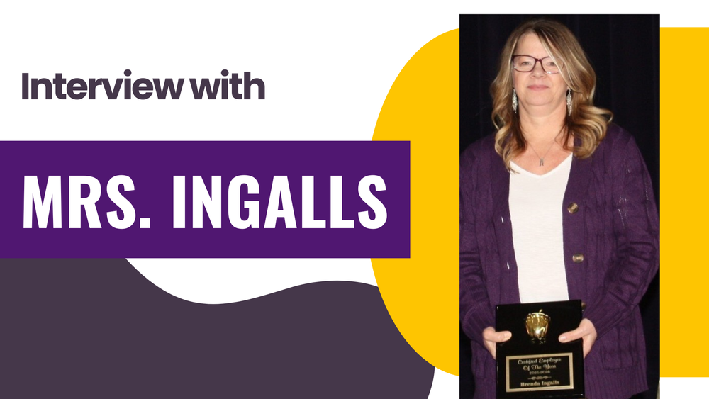 Brenda Ingalls with text on image that reads Interview with Mrs. Ingalls.