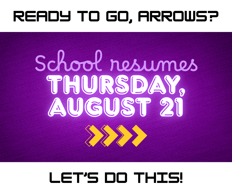 School resumes 8/21/25