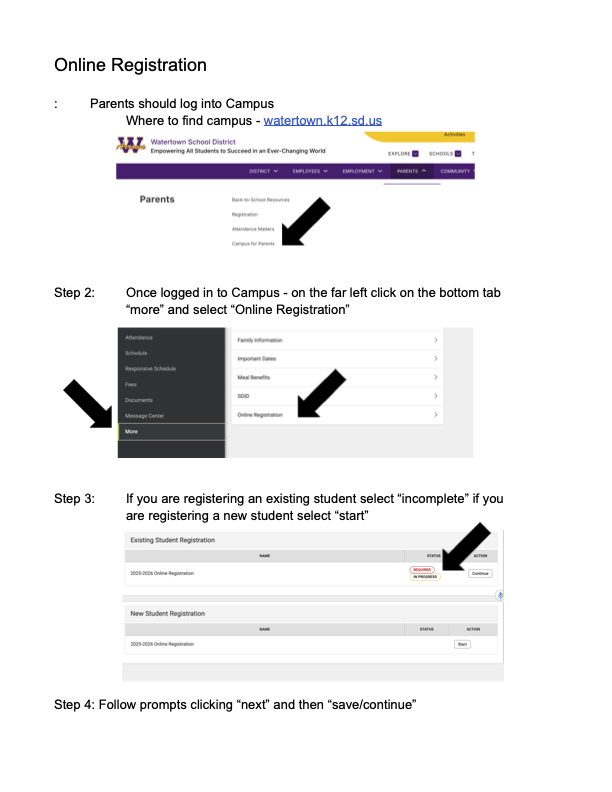 Online Registration Directions