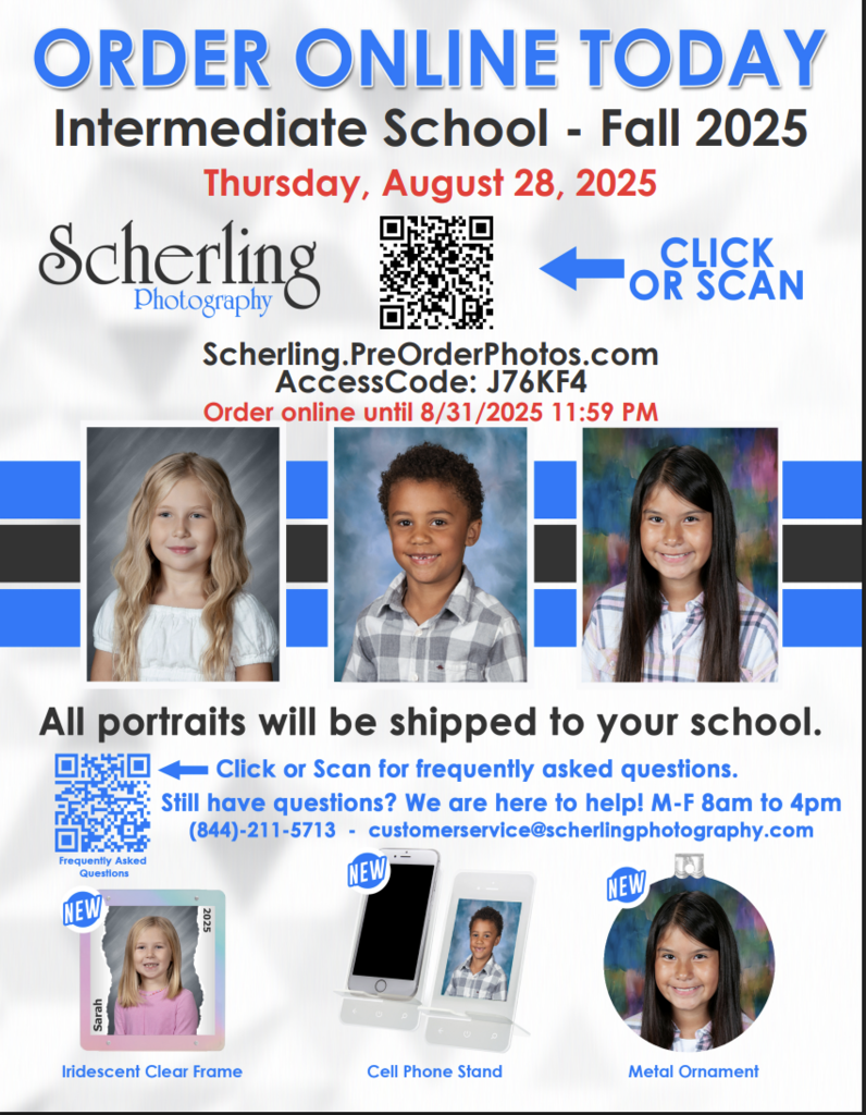 Online order form for Watertown Intermediate School