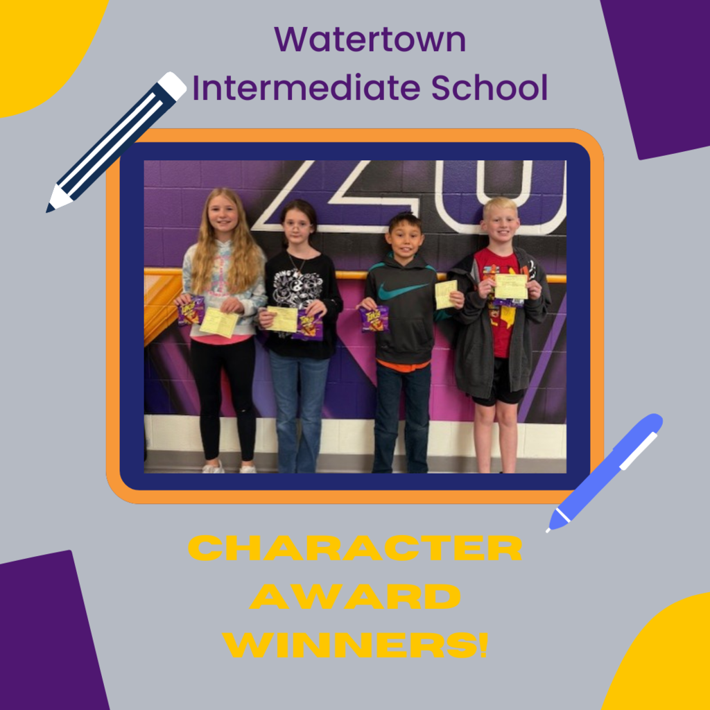 Watertown Intermediate School Character Award Winners
