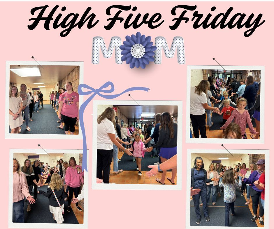 Moms line the hallway giving students high fives and smiles as they walk into school.
