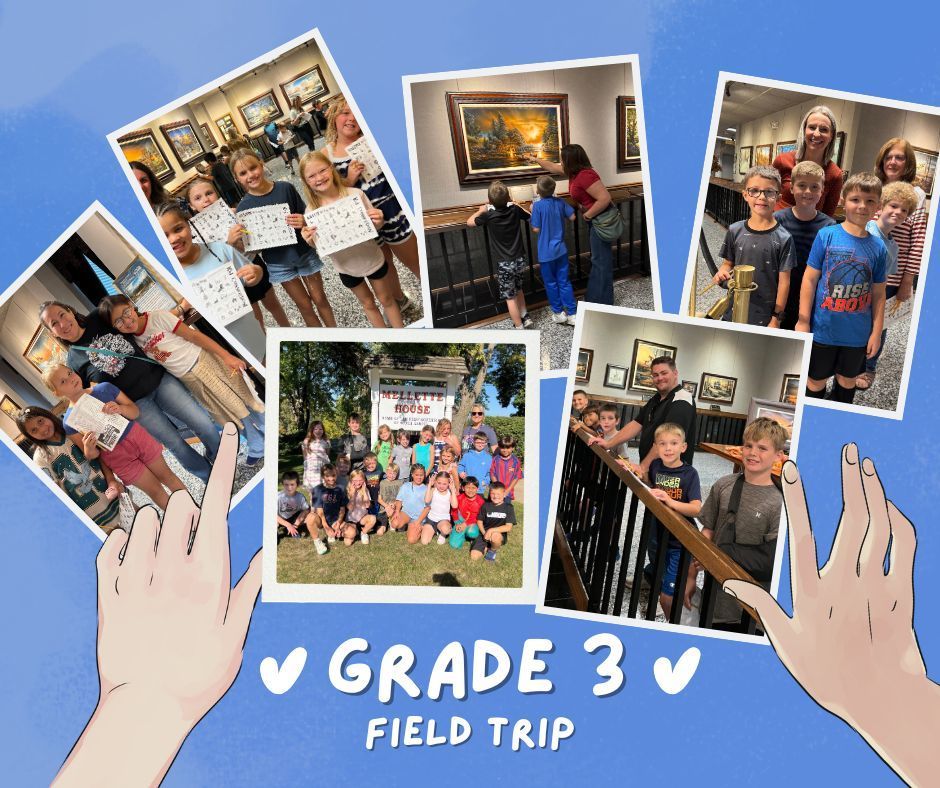 Lincoln third-grade students exploring the Redlin Art Center and Mellette House during their field trip.