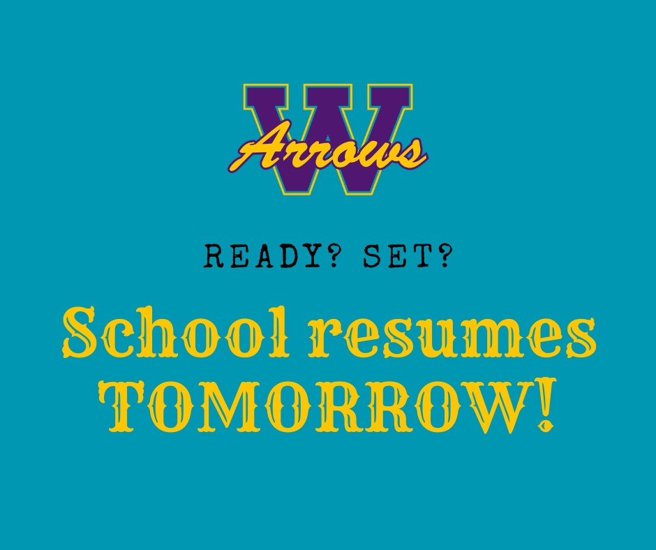 Ready? Set? School resumes TOMORROW!