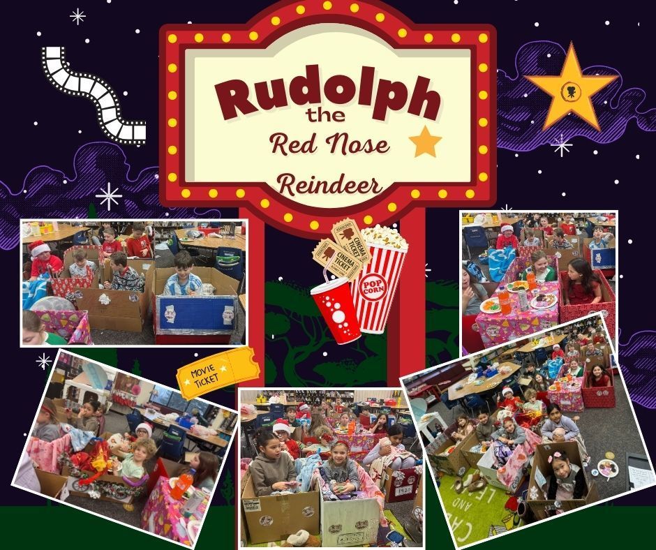 Mrs. Hanson's 3rd grade students in their cardboard box cars.