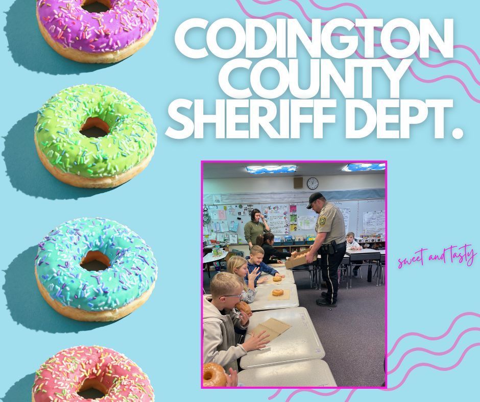 Codington County Sheriff Dept handing out donuts