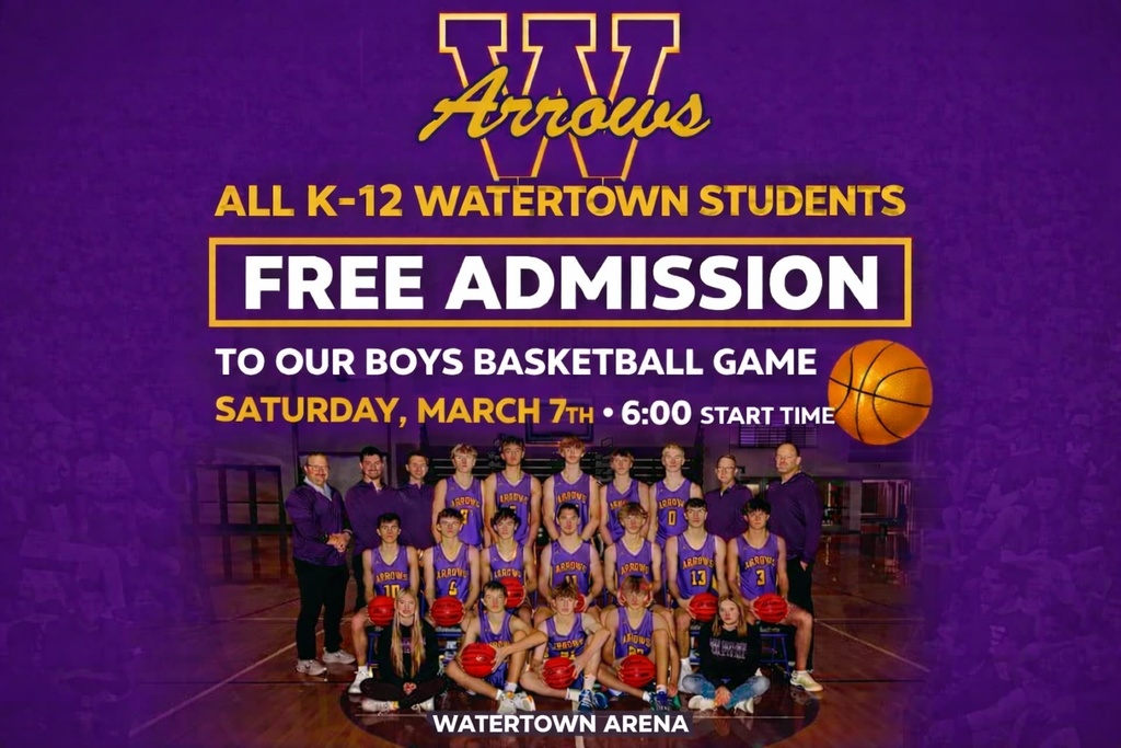 Boys basketball announcing free admission on March. 7