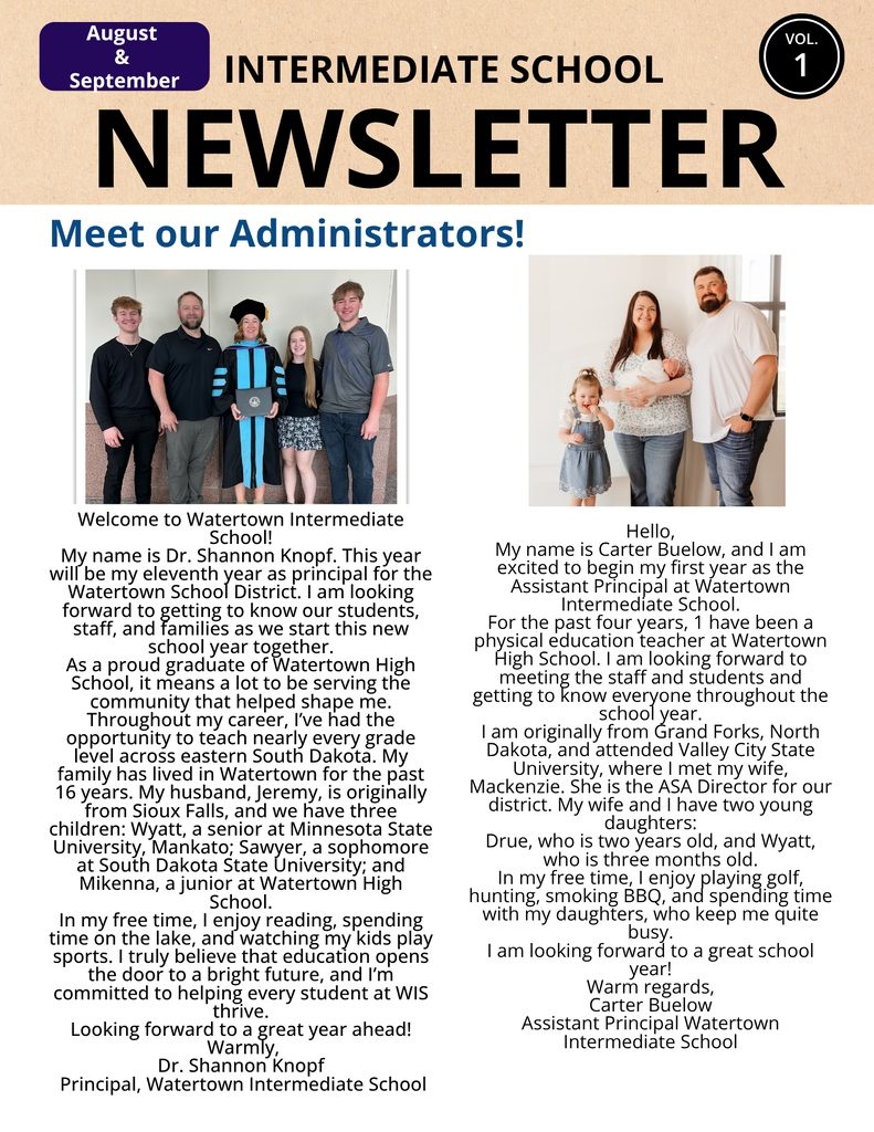 August/September Newsletter
