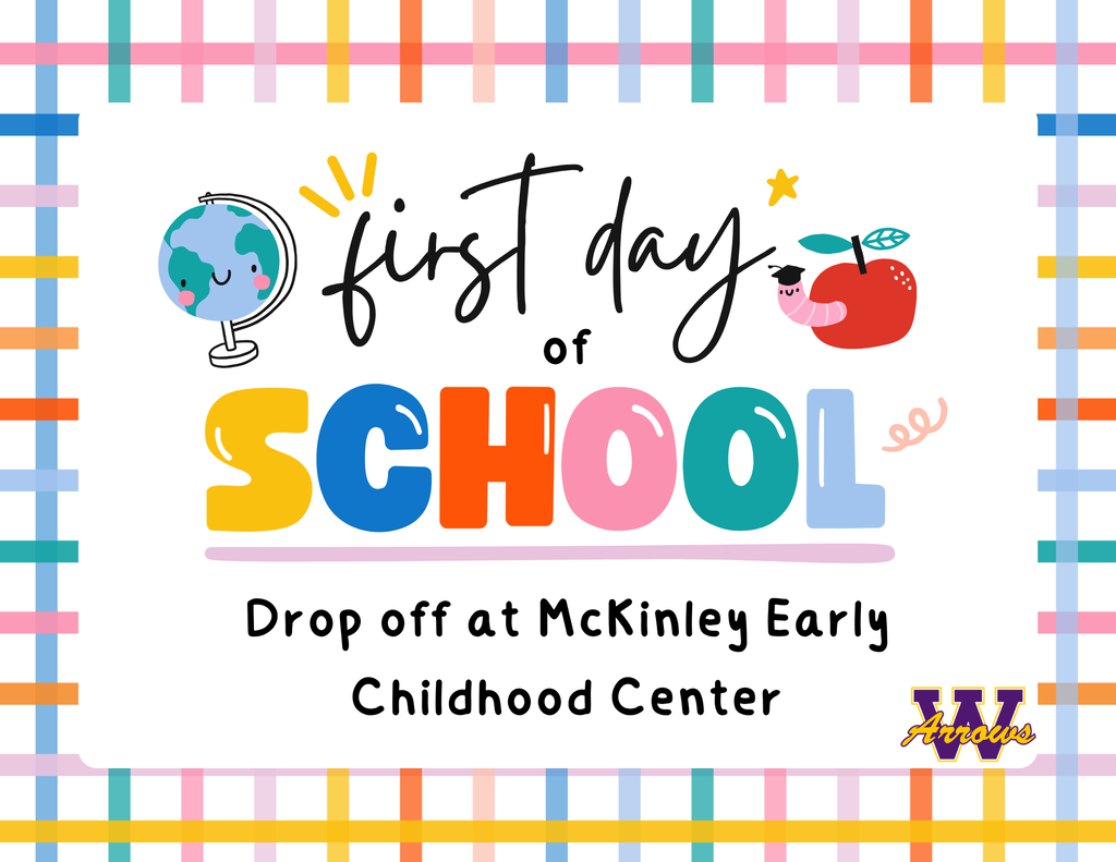 First day of school drop off at McKinley Early Childhood Center