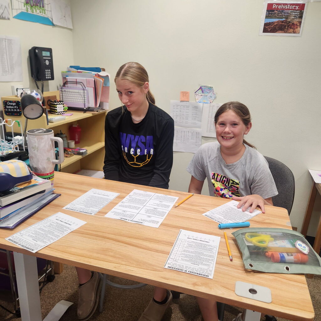 Students working