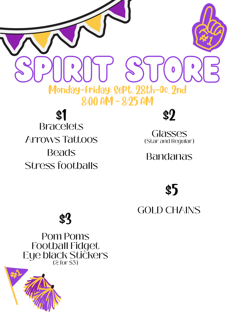Spirit Store Flyer (All text also found in the post.)