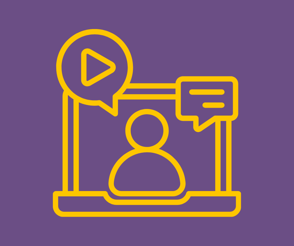 Livestream yellow image on purple