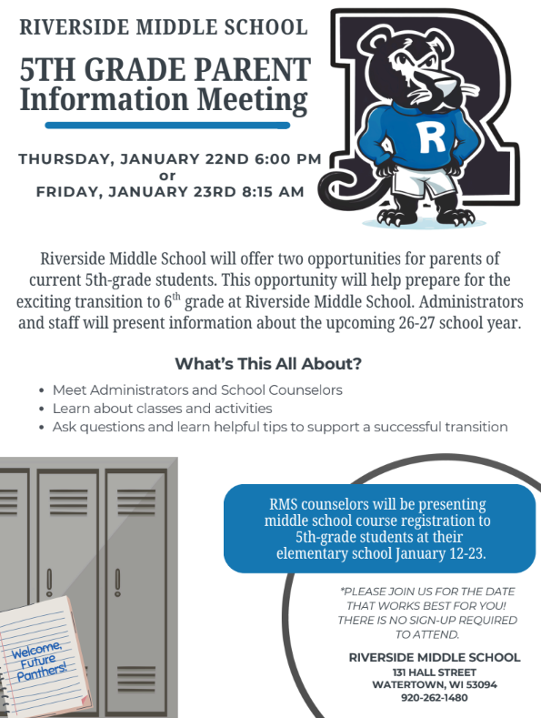 5th Grade Parent Meeting