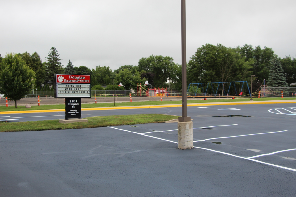 Douglas newly paved parking lot