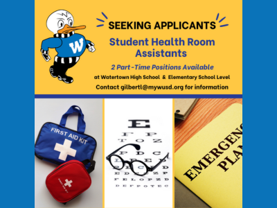 Two Student Health Room Assistant Positions Available