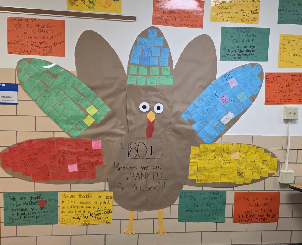 Thankful for Mr. Clark Thanksgiving wall display