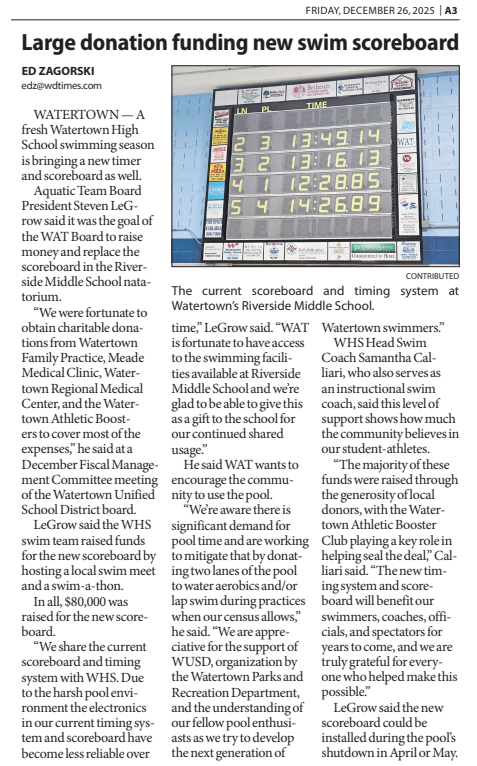 New RMS pool scoreboard