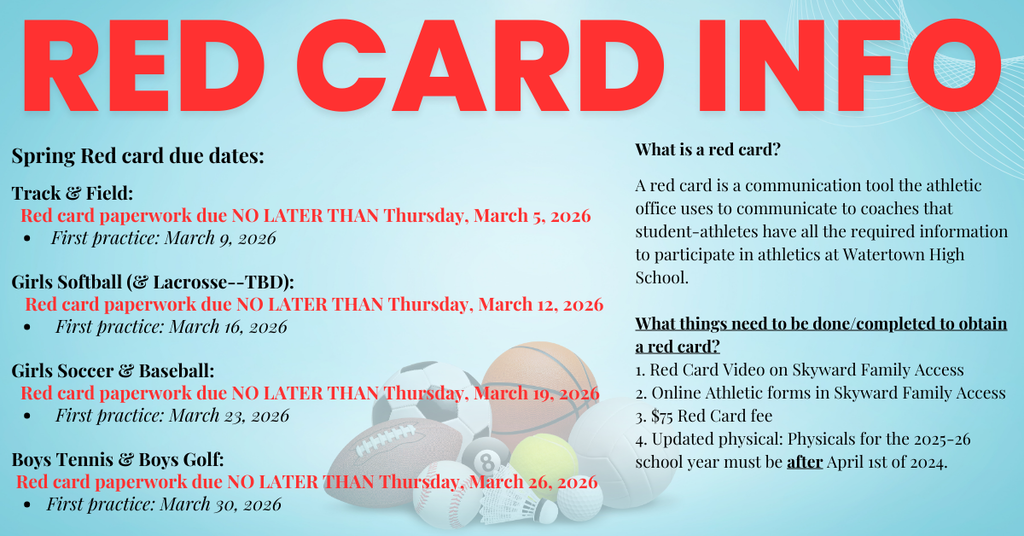 Spring red card due dates 2025-26