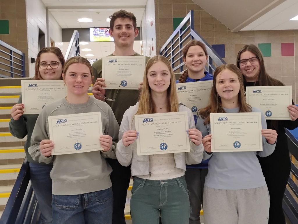 Pictured are Watertown High School students who excelled in the National German exam.
