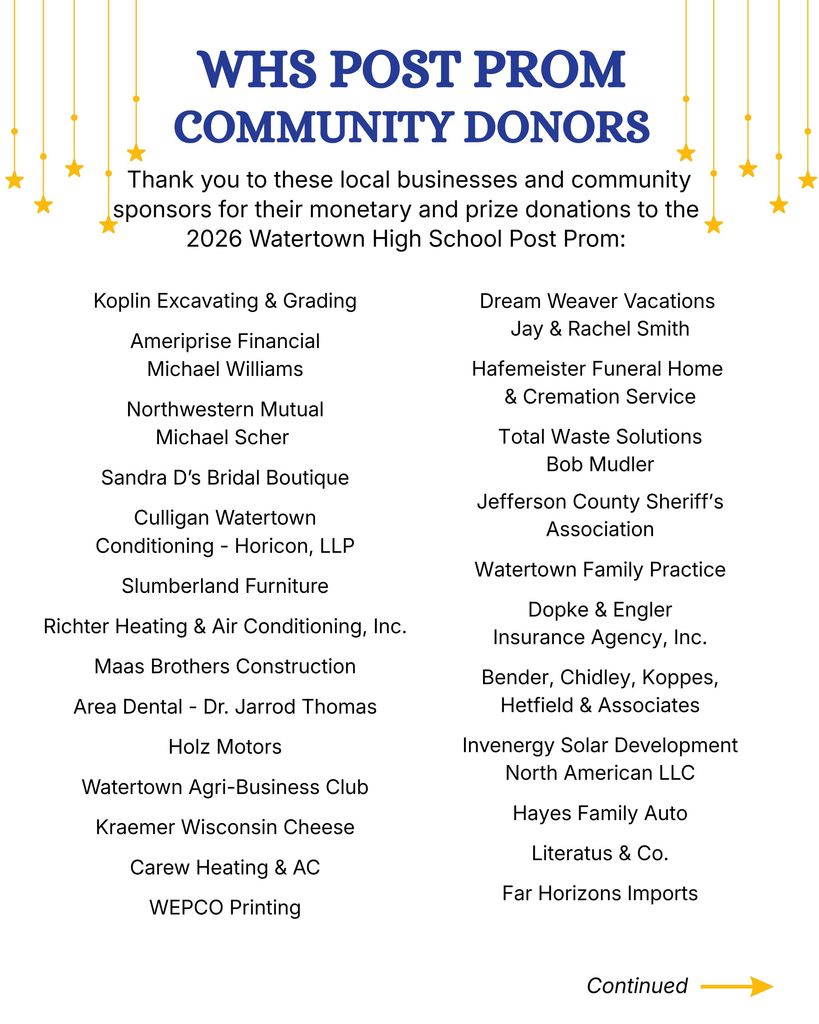 Post Prom Donor List