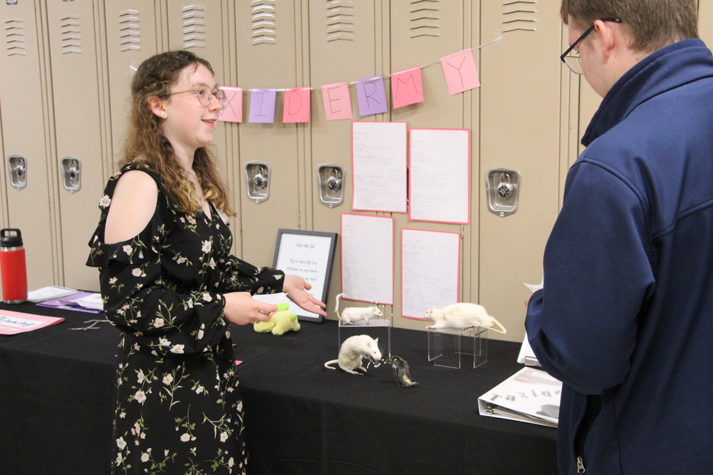 Endeavor Charter School hosts Gallery Night. Pictured is a student presenting their year-end project.