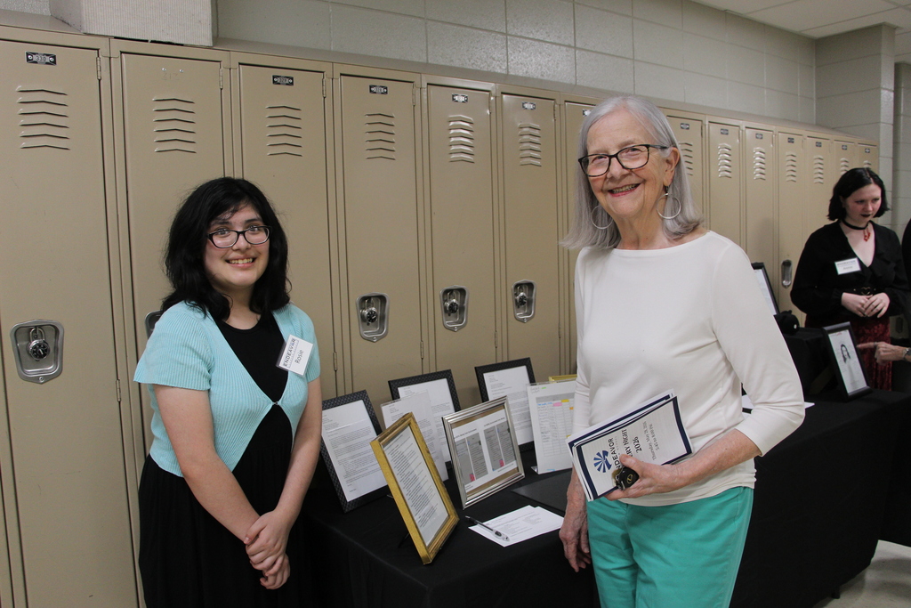 Endeavor Charter School hosts Gallery Night. Pictured is a student presenting their year-end project.