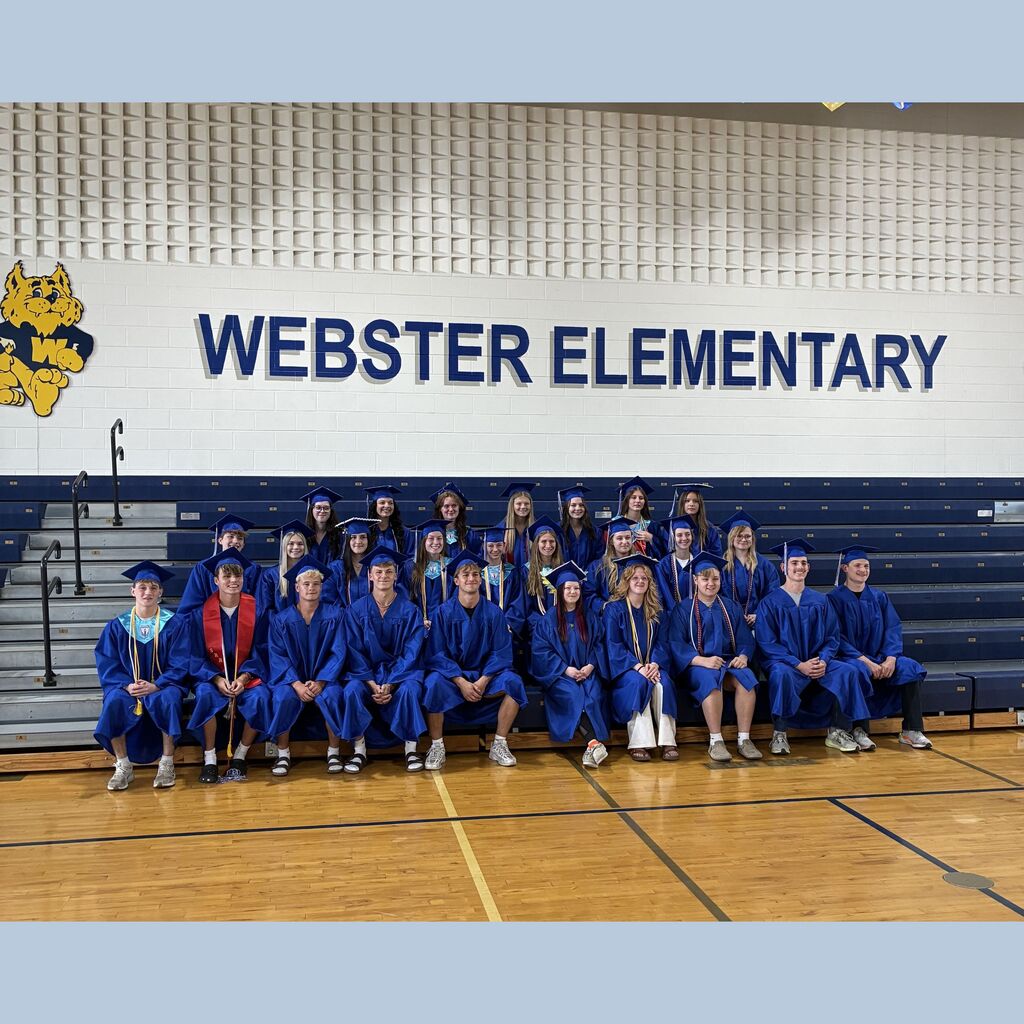 Seniors pictured at Graduation Walk at Webster Elementary School