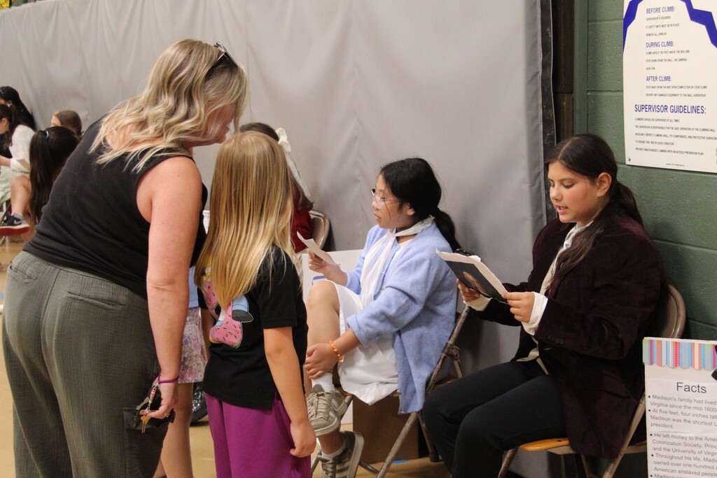 Schurz Elementary School 5th graders host a Wax Museum to showcase figures from the American Revolution