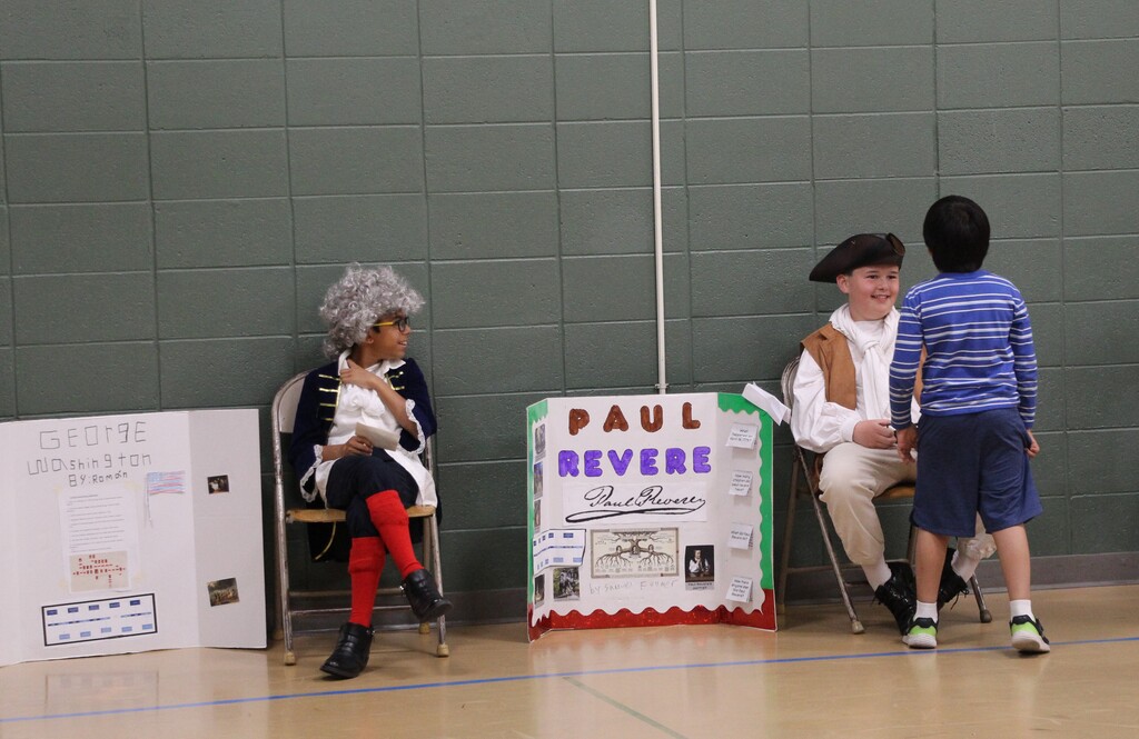 Schurz Elementary School 5th graders host a Wax Museum to showcase figures from the American Revolution