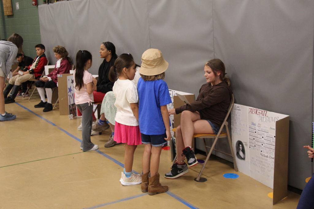 Schurz Elementary School 5th graders host a Wax Museum to showcase figures from the American Revolution