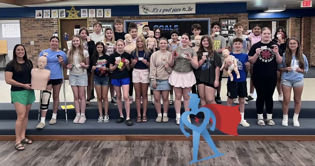 Pictured are RMS students who are now American Red Cross certified in lifesaving techniques